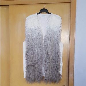 New York & Co. Ombré Faux Fur Sweater Vest